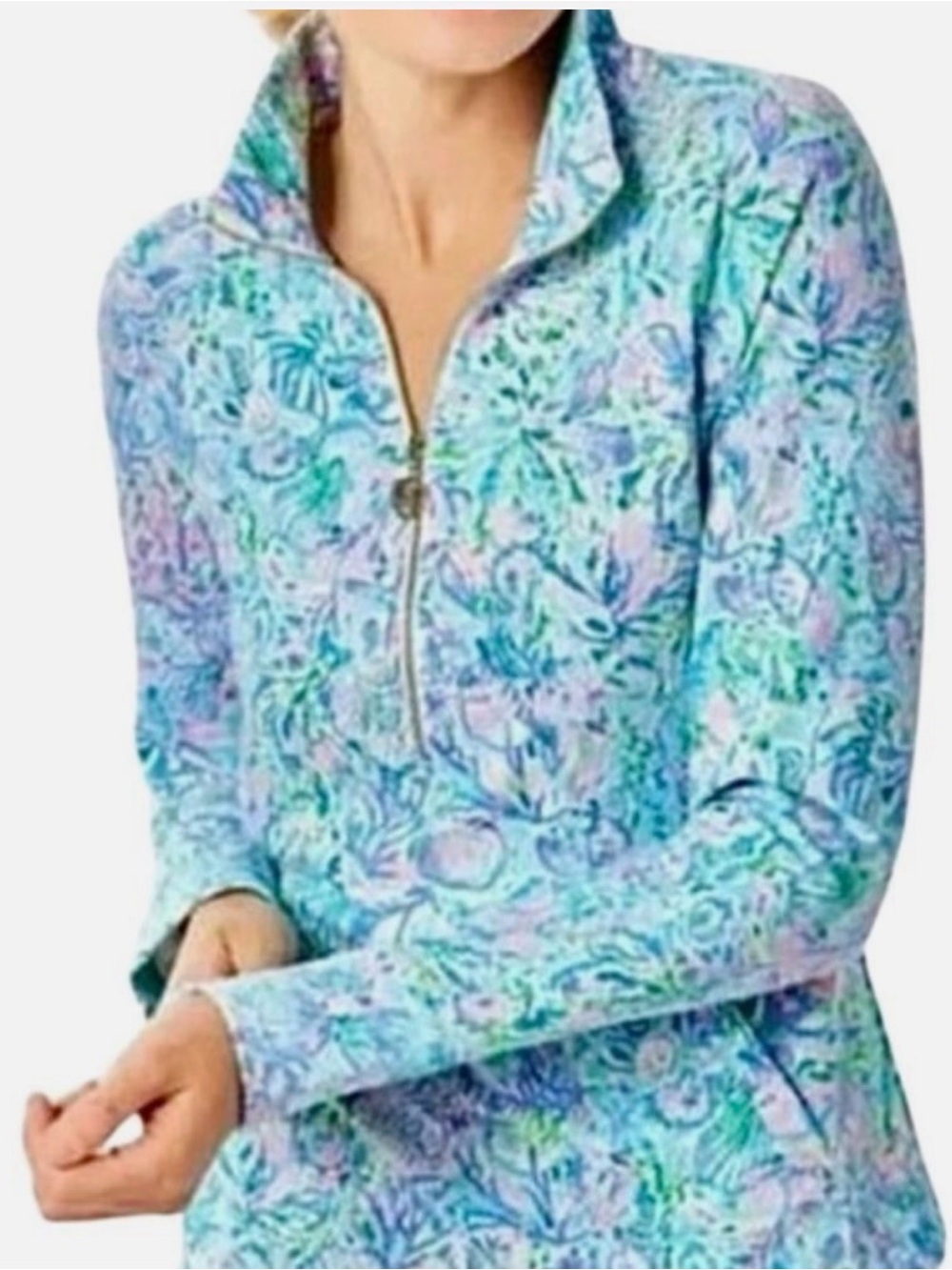 Lilly Pulitzer Marion Half Zip Pullover Soleil It On Me Womens Medium Luxletic